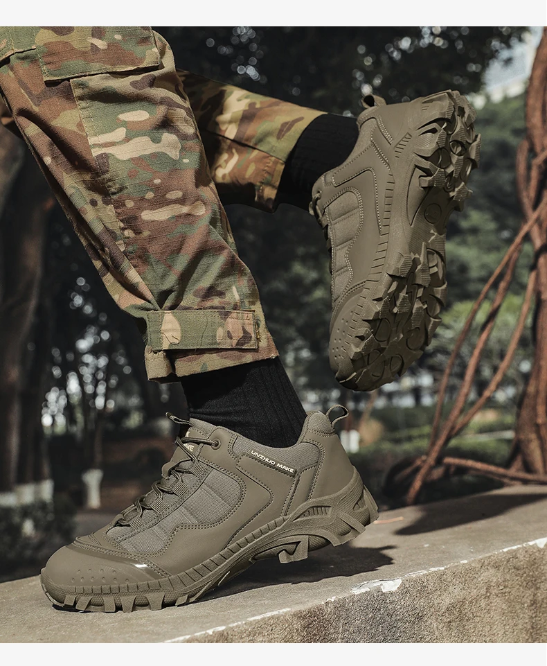 Männer Taktische Stiefel Anti Slip Arbeit Lace Up Unisex Armee Schuhe Outdoor Wanderschuhe Wüste Top Männliche Militär Stiefel Special Forces – Detail 21