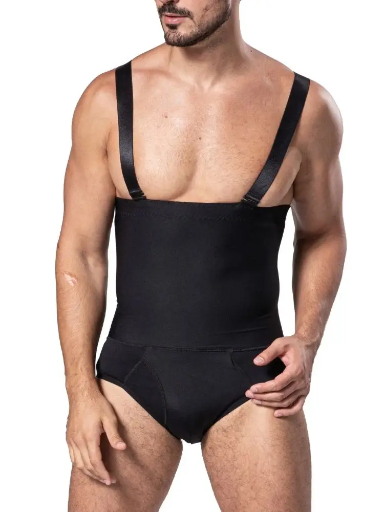 

Мужское корректирующее белье с высокой талией для контроля живота, трусы с регулируемыми съемными ремнями против сползания