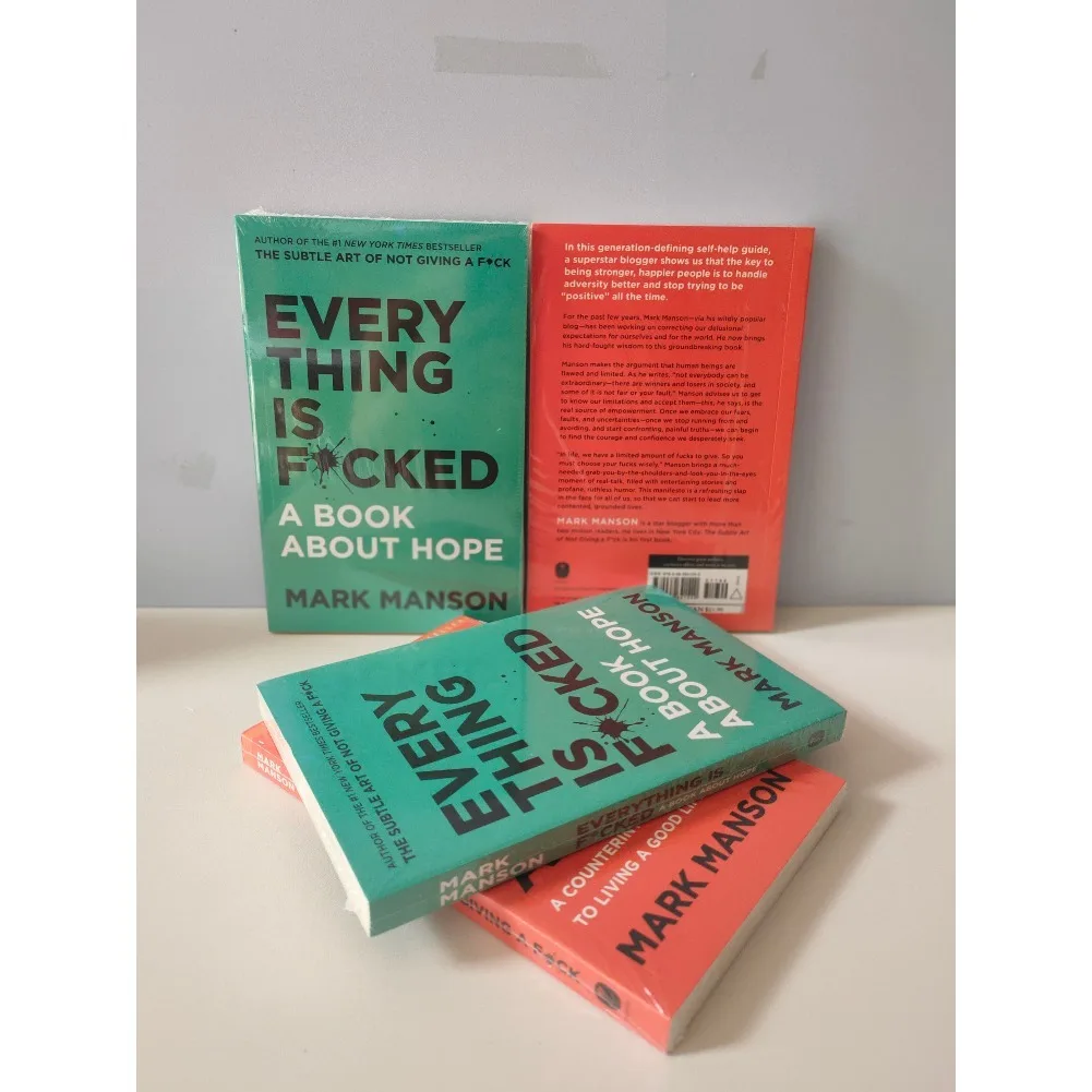 El arte sutil de no dando un F*ck / Cada cosa es F*cked de Mark Manson Libro para aliviar el estrés con autogestión