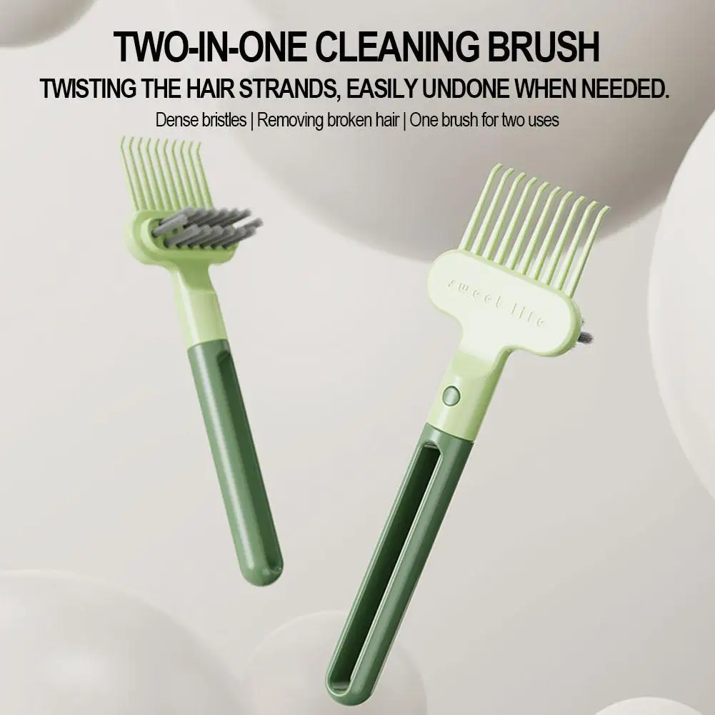 

1pcs Comb Cleaner Brush 2 In 1 Hair Brush Comb Cleaner Tool Handle Embeded Tool