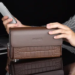 2024 NEW Men's Clutch with Magnetic Buckle and Multiple Card Slots, Large Capacity Wallet made of PU Leather men bag 가방 bolsos