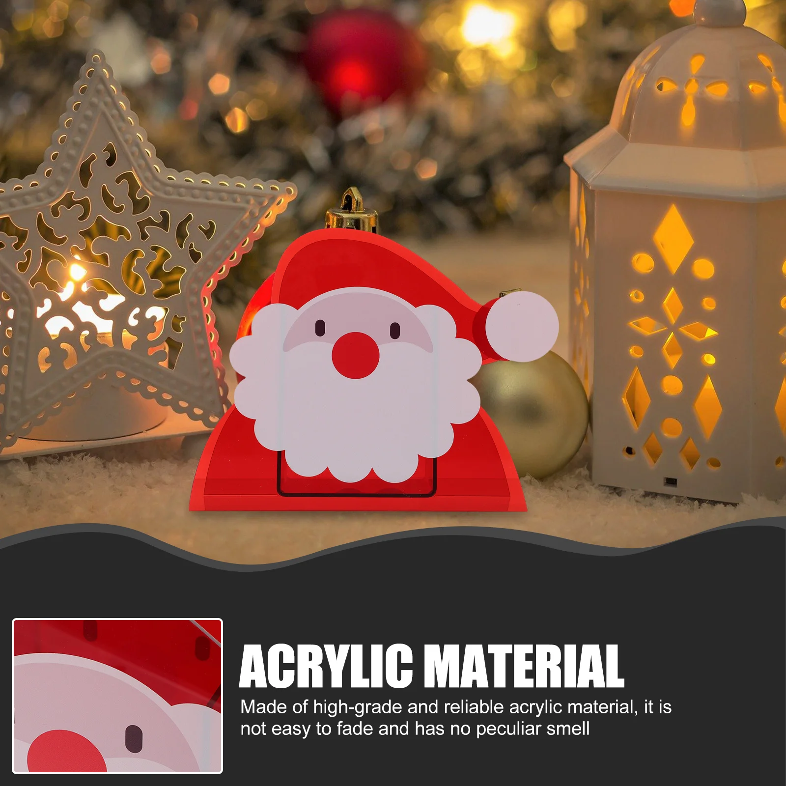 

Flower Container Christmas Decorative Vase Non-Fading Acrylic Material Compact Flower Pot for Table Centerpiece Ornament