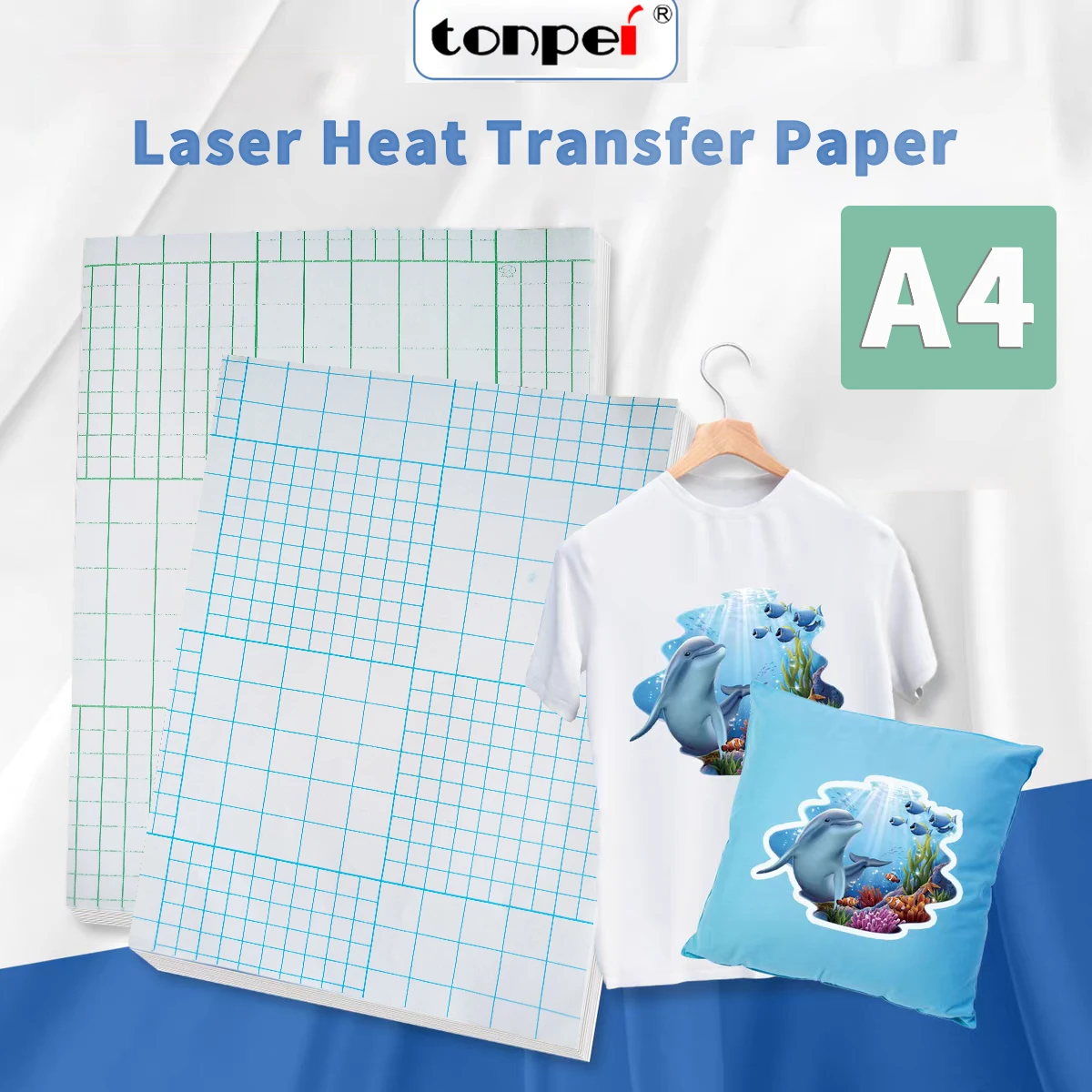 10sheets A4 Laser Heat Transfer Printing Paper Dark or Light Colours For DIY T-Shirt Light Dark Black Fabric Transfer Paper