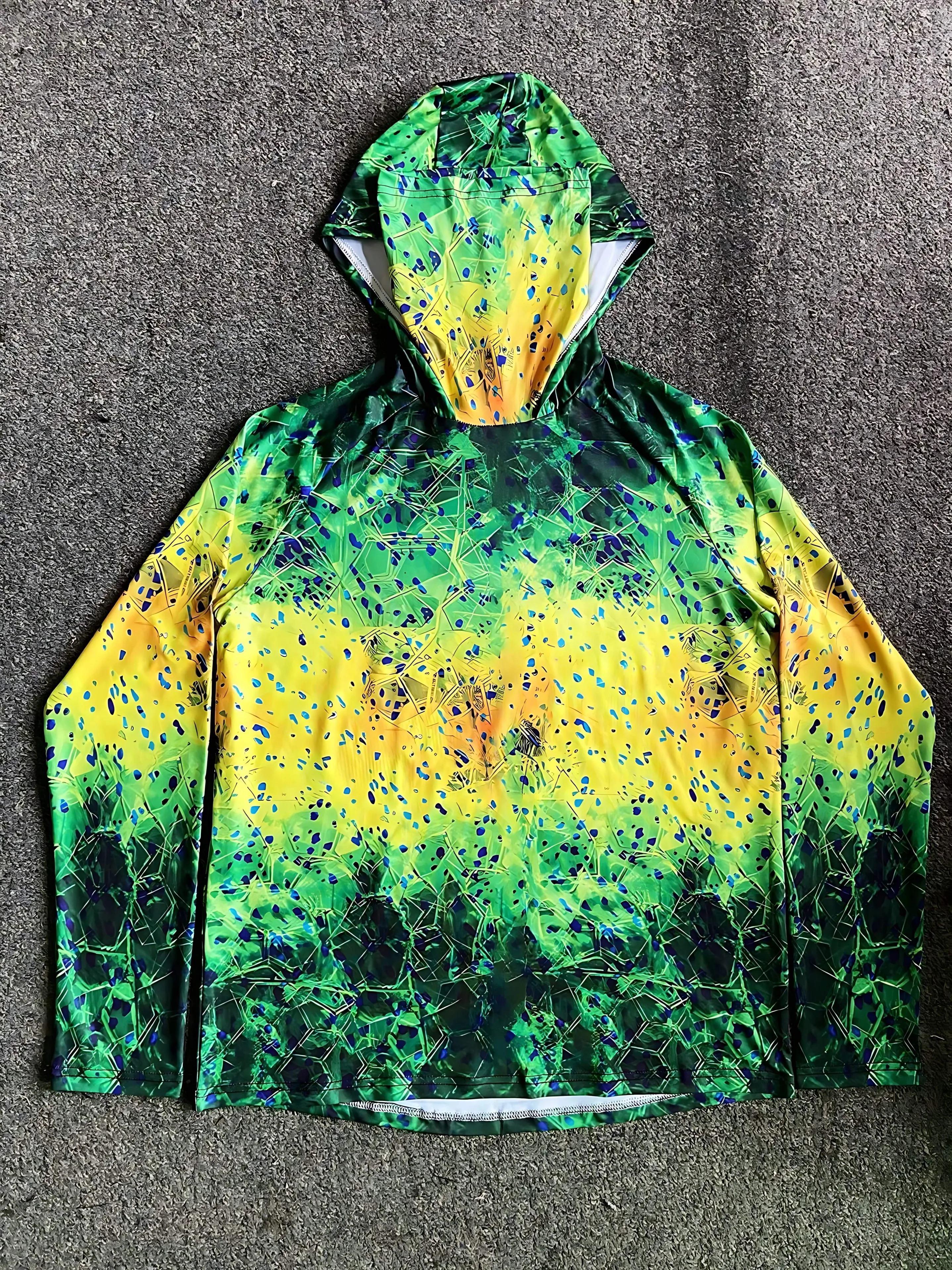 Fishing Shirt Hooded Men Fishing Clothes Outdoor Summer Mask Hoodie Sun Uv Protection Performance Jersey