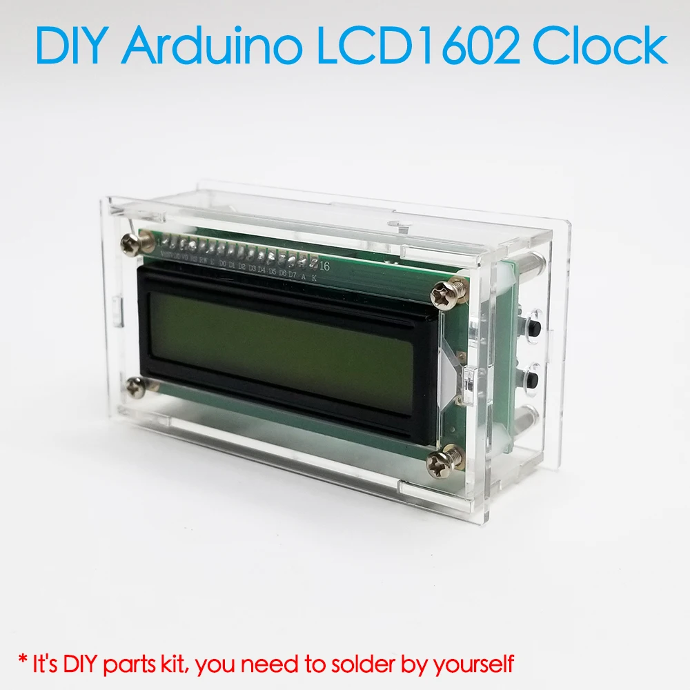 LCD1602 1602 LCD Electronic Clock Perpetual Calendar Alarm Clock Backlight Adjustment Parts Production Kit For Arduino Nano V3