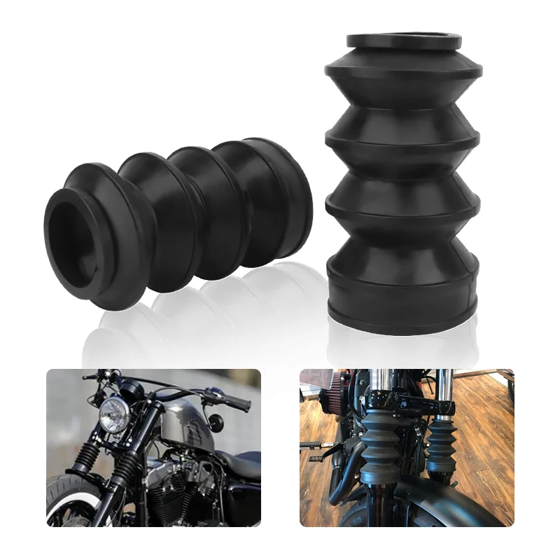 Motorcycle 39mm Front Fork Cover Gaiters Gators Boots Protector Shock Absorber Rubber For Harley Sportster 883 1200 1987-Up