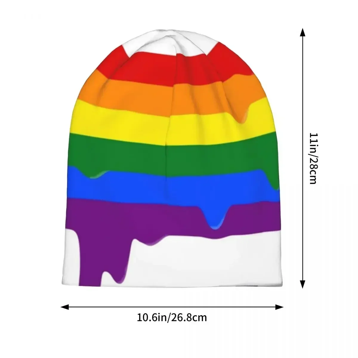 Rainbow Drip Warm Knitted Cap Fashion Bonnet Hat Autumn Winter Outdoor Beanies Hats for Men Women Adult