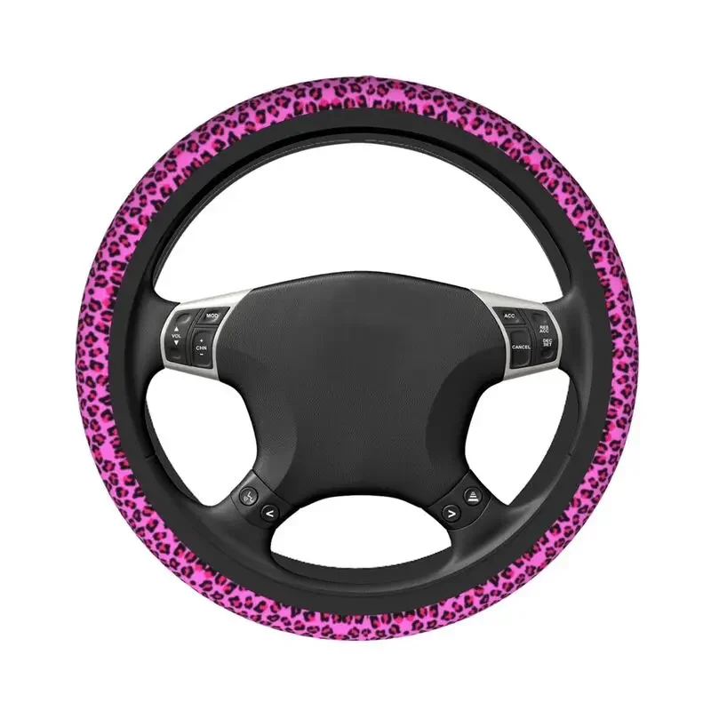 Leopard Cheetah Seamless Universal Steering Wheel Cover Animal Skin Print Soft Car Steering Wheel Protector Auto Accessories