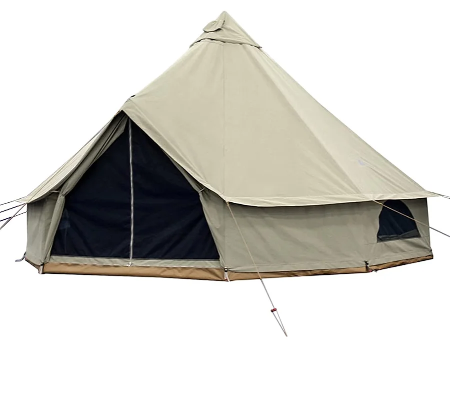 Outdoor Heavy Duty PVC Waterproof Tent Luxury Canvas Bell Tent with Stove