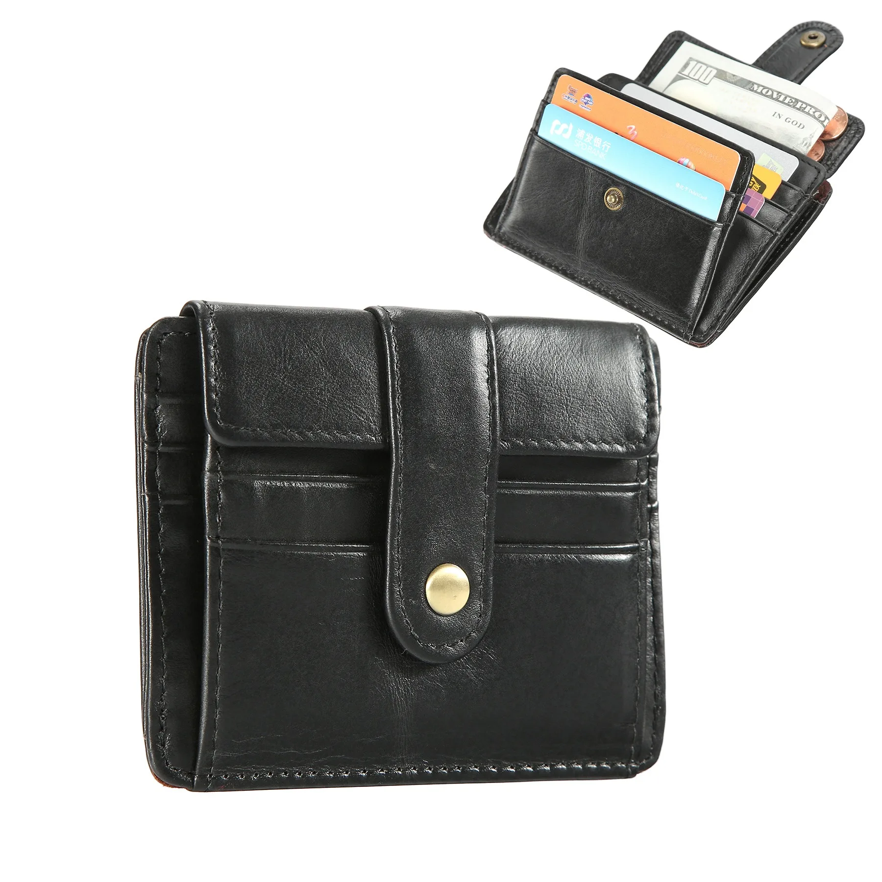 Women's Multi Cards Slim Minimalist Card Holder Coin Changes Purse Front Pocket Wallet |  ID Cards, Coin Changes, Purse