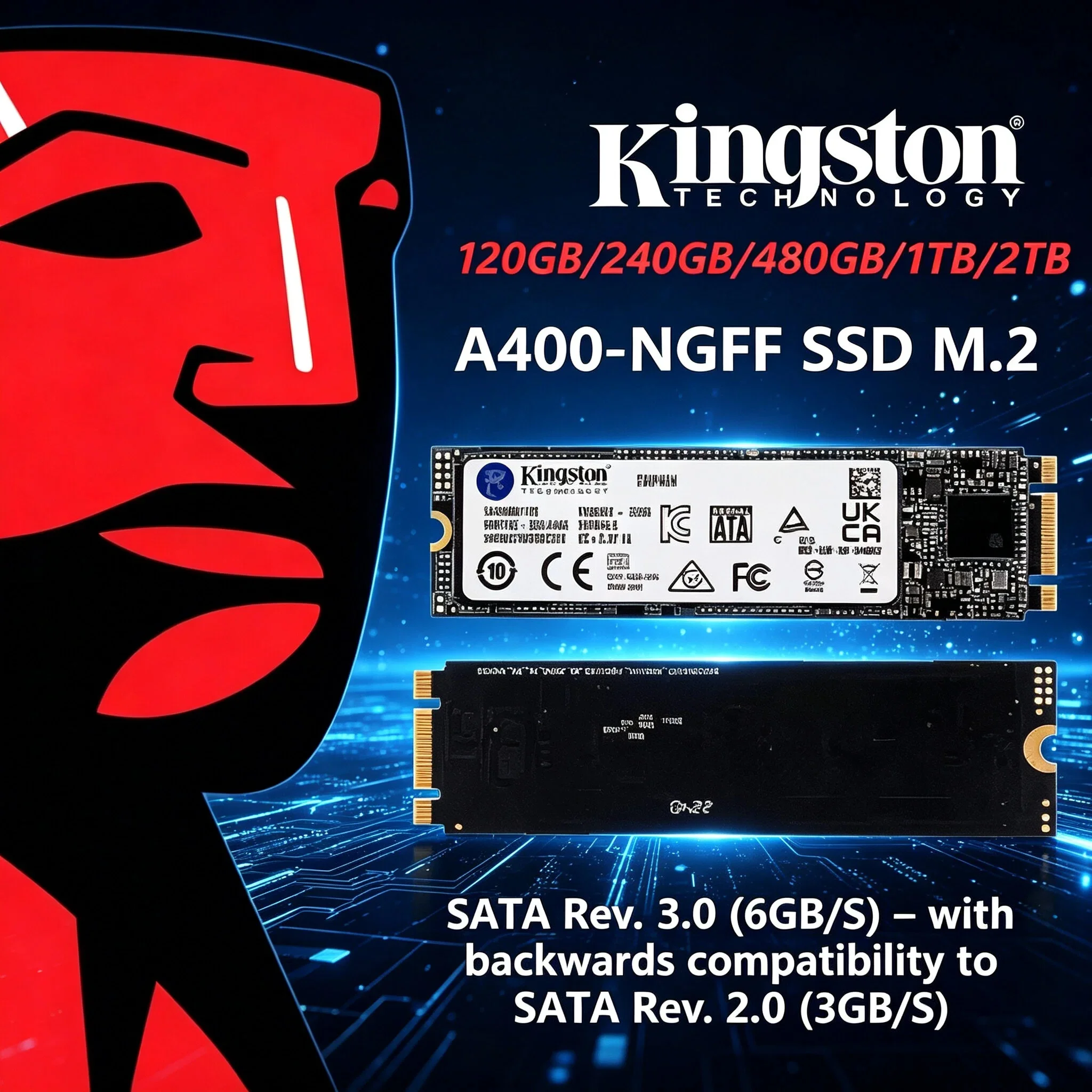 

Kingston A400-NGFF 2280 M.2 SATA SSD 240GB 480GB 1TB 2TB 120GB Internal Solid State Drive Laptop Desktop Hard Disk