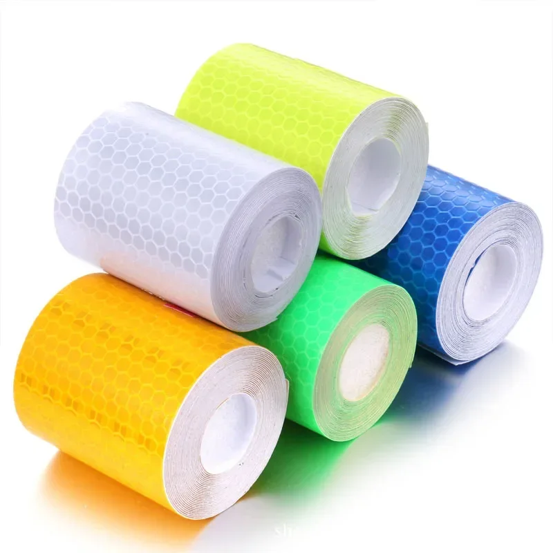 Car Accessories Night Reflective Tape Auto Decoration Safety Warning Strip Motorcycle Sticker Crystal Lattice Reflect Light Film