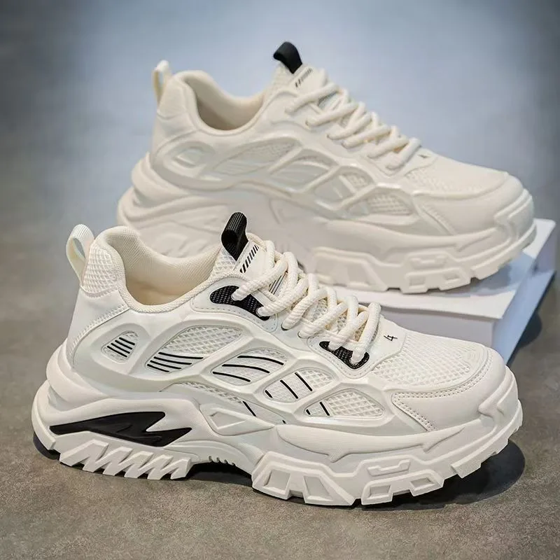 Men's Chunky Sneakers Comfort Breathable Training Shoes Fashion Thick Sole Casual Shoe Mesh Sport Running Shoes Men Tennis Shoes