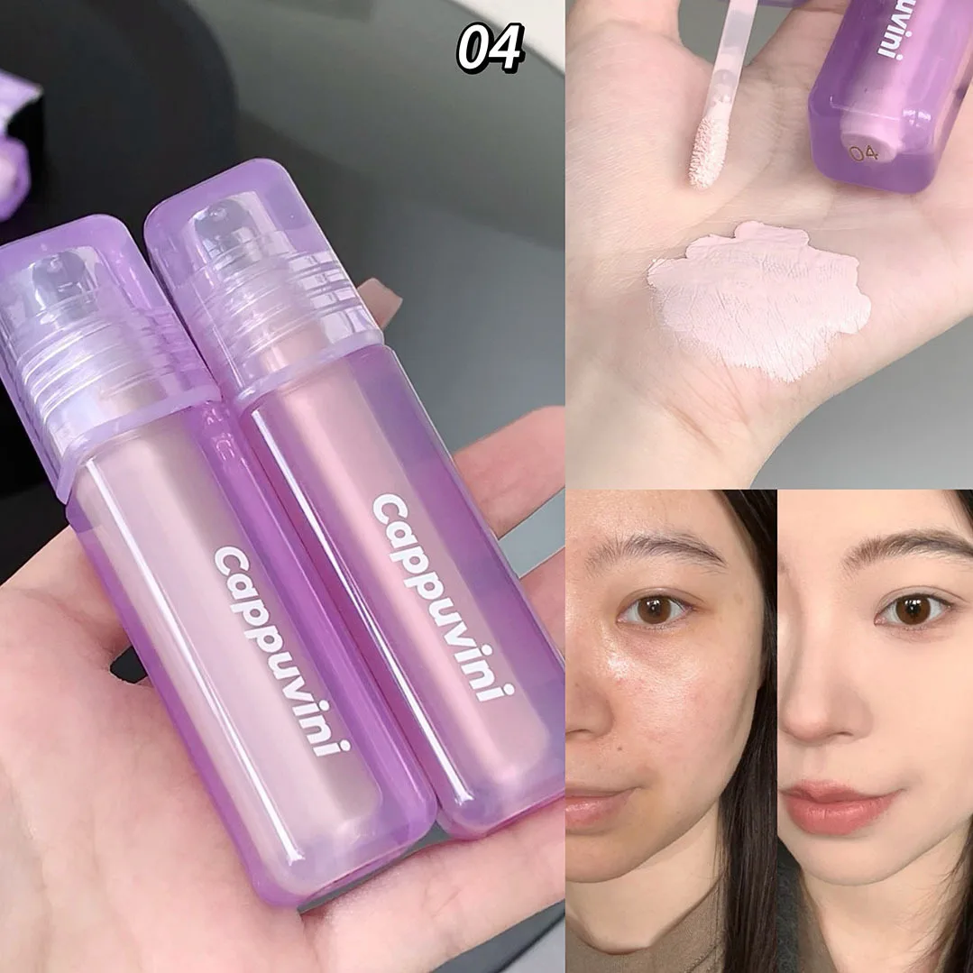 

Liquid Concealer Purple Tube Covers Pimples Dark Circles Under Eyes Non Creasing Lightweight for Student Daily Use
