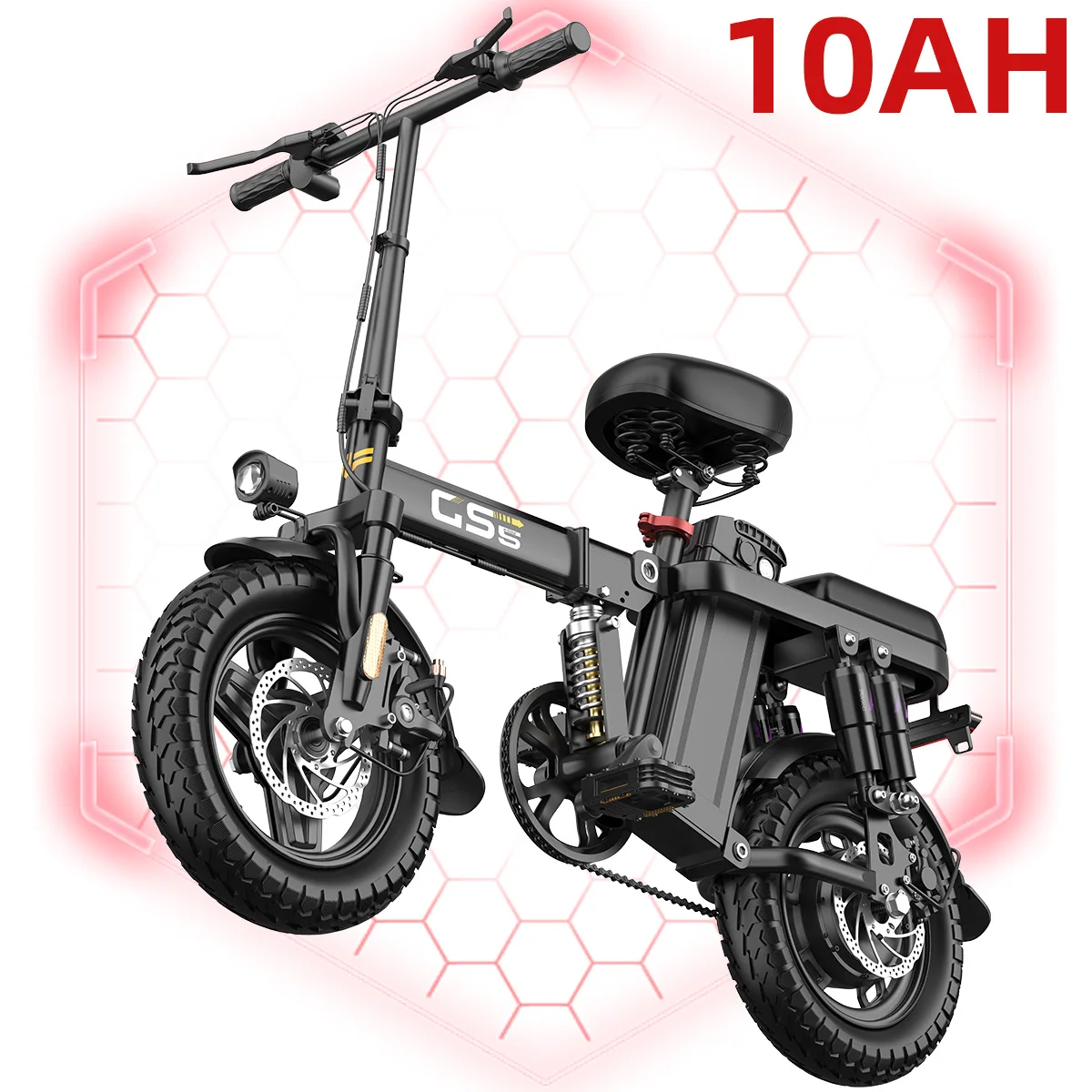 Uplee GS5 500W 48V 15AH Electric Bicycles Ebike E-Bike For Adults, 3-Riding Modes, 14" Foldable Ebike, With Charger And Battery, MAX Speed 19.9 MPH, Dual Disc Brakes, Durable And Lightweight Frame, All-Terrain Foldable Ebike image 2