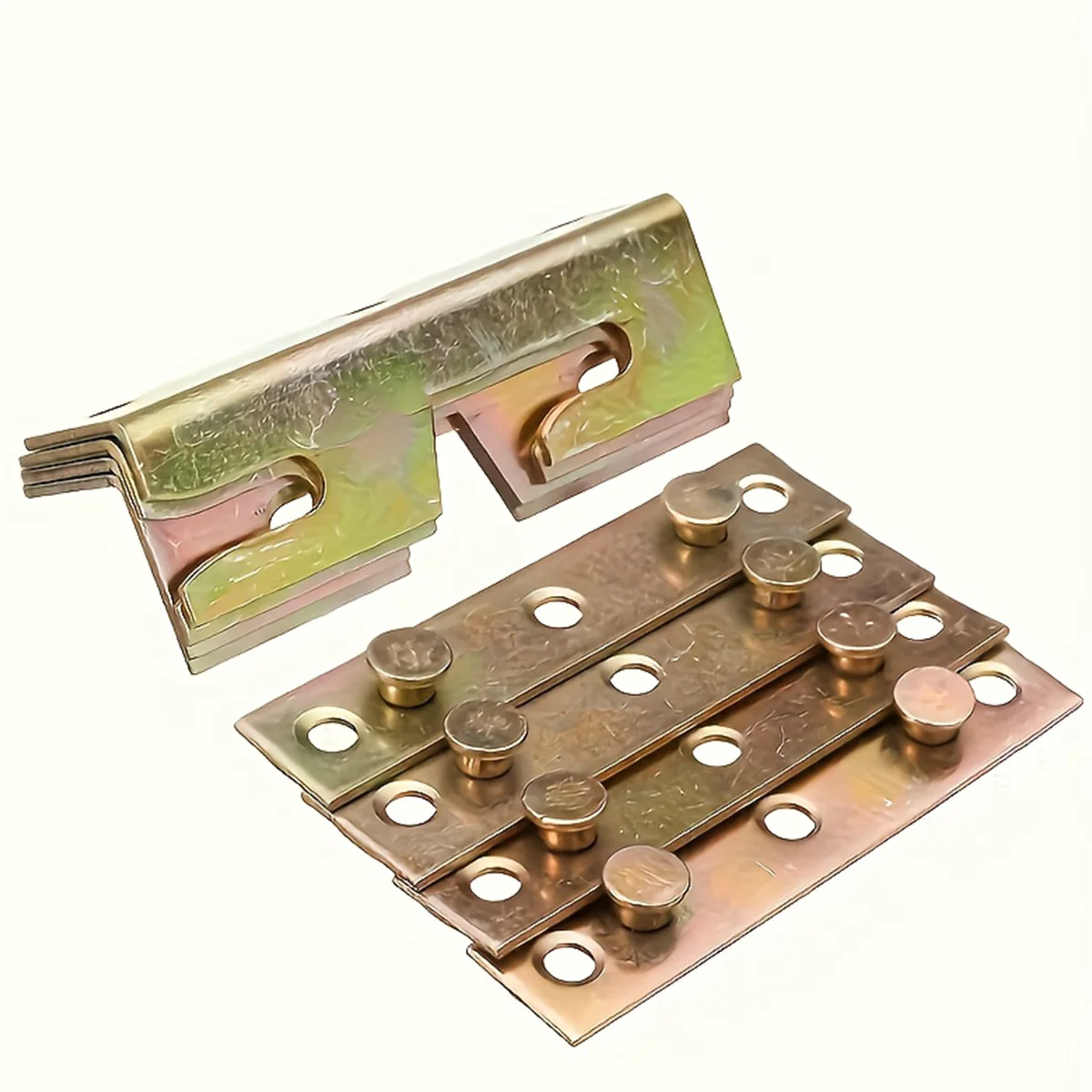 4 Sets of Bed Rail Hook Brackets – Bed Frame Connectors, Furniture Mounting Plates, Repair Parts for Wooden Headboards/Footboard