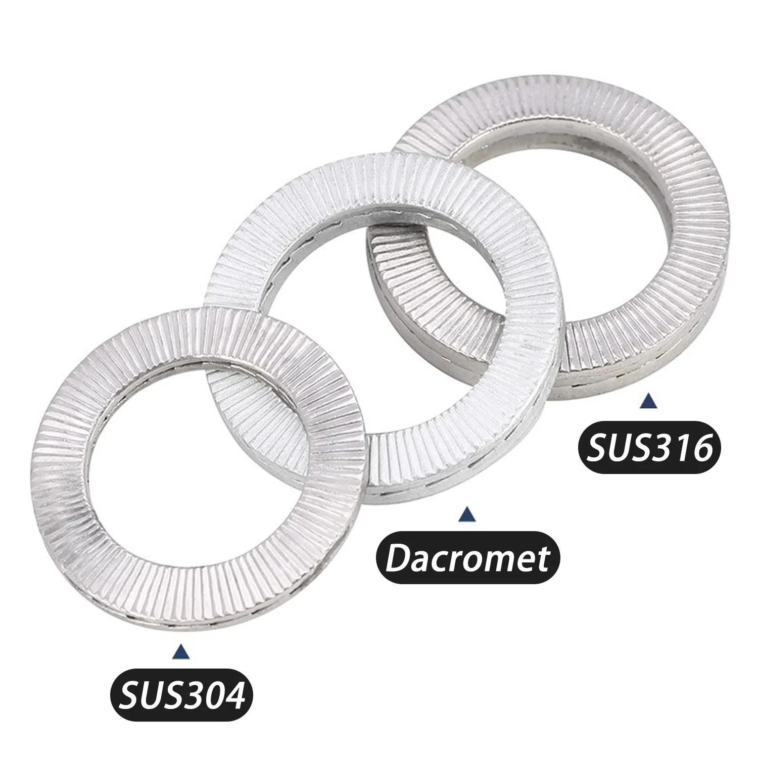 2-20 Pcs Double Deck Self-Lock Washers Genuine Wedge 316/304 Stainless Steel Dacromet M3 M4 M5 M6 M8 M10 M12 M14 M16 M18 M20 M22
