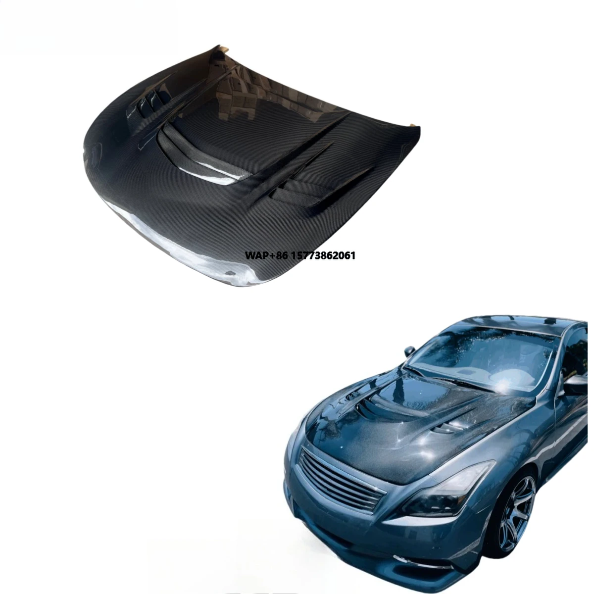 

Custom Perforated Carbon Fiber Car Engine Hood Bonnet for Infiniti G37 Carbon Fiber Hood