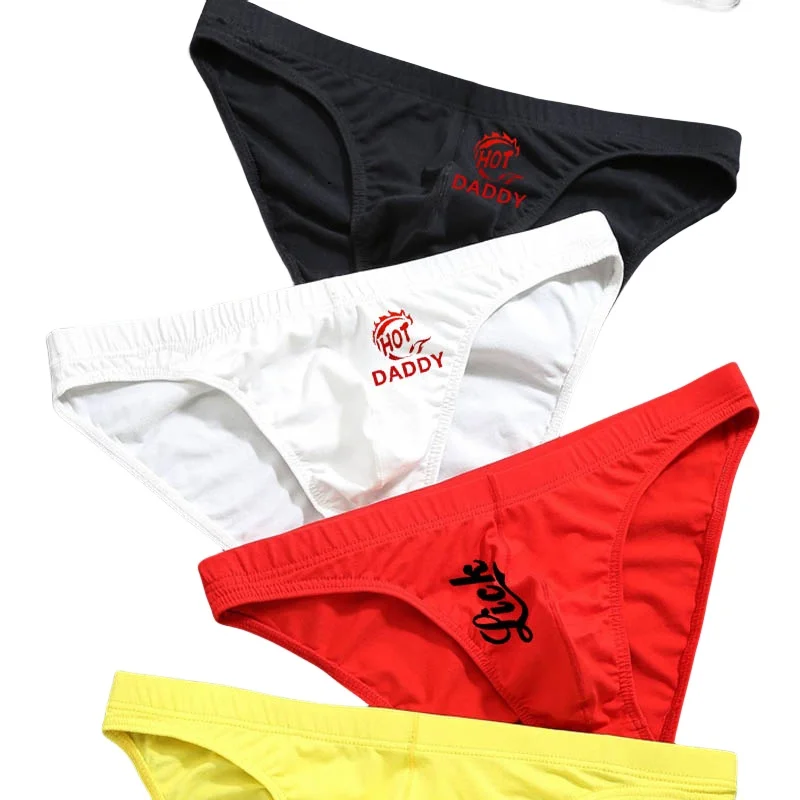 Men Cotton Brief Low-waist Gay Male Panties Printed Sexy Underpant For Man Boxer Briefs Underwear Plus Size