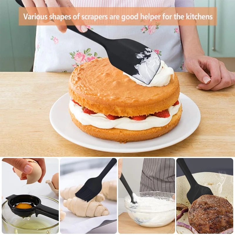 7 Piece Silicone Spatula Set Non-Stick Heat-Resistant Spatulas Turner for Cooking Baking Mixing Baking Tools image 5