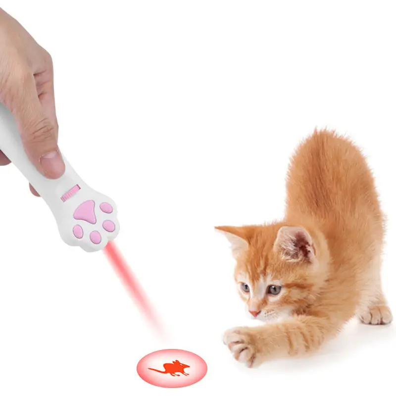 Pet LED Projection Cat Toy Interactive Laser Pet Stick Toy Bright Animation Mouse Shadow Cat Laser Pointer Light Pen Toys Cane