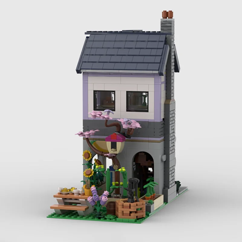 1238PCS Moc Garden House สถาปัตยกรรมชุดบล็อกอาคาร DIY Creative Assembly อิฐเด็กวันหยุดของขวัญ