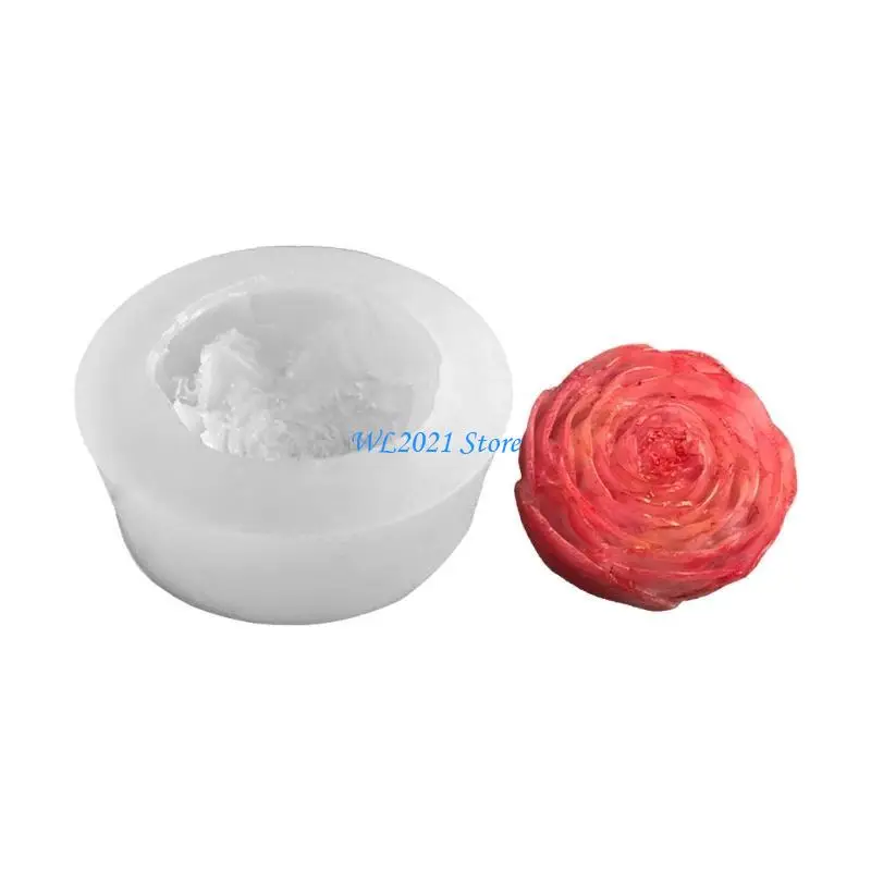 G5GC قالب راتنج الورد قالب صب إيبوكسي زهرة ثلاثي الأبعاد لصنع المجوهرات على شكل سلسلة مفاتيح ذاتية الصنع #5