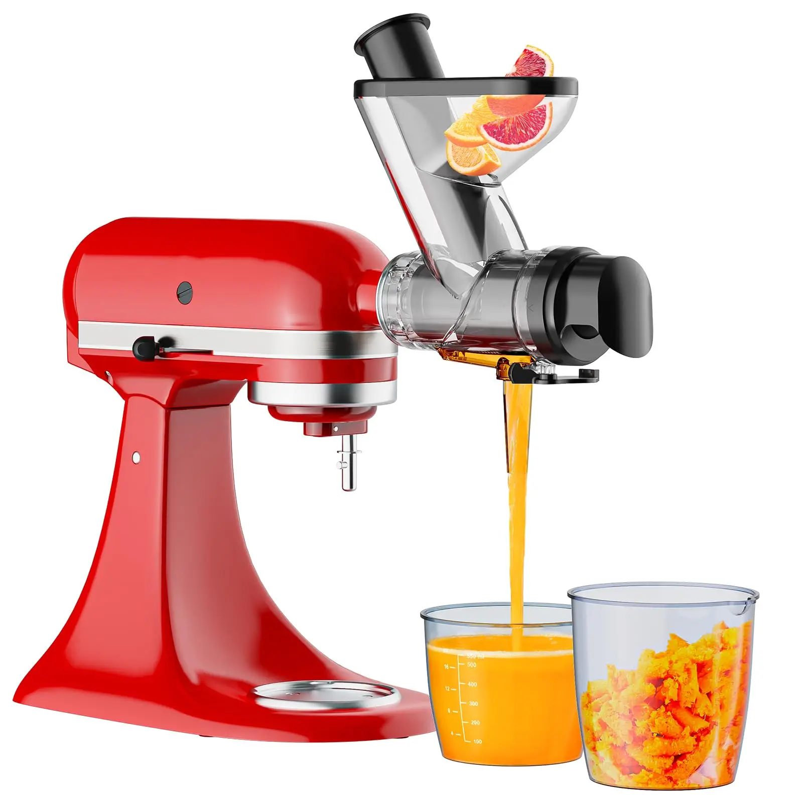 Gvode Masticating Juicer Attachment for KitchenAid Stand Mixer Slow Cold Press Juicer Machine with Dual Feed Chute