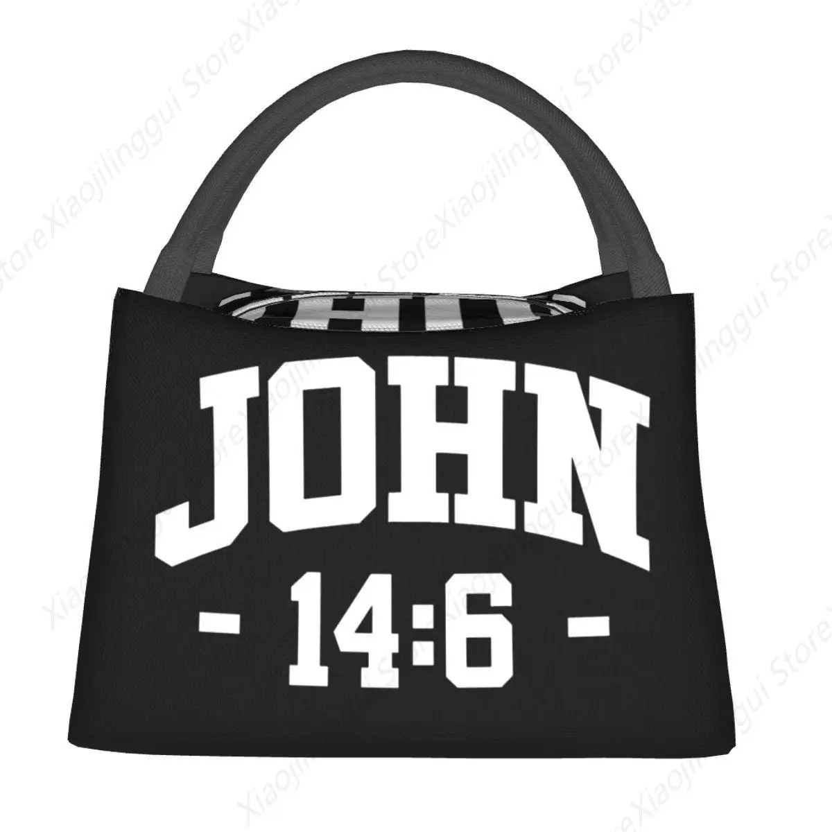 Lunch Bag Women Catholic Bible John 14 6 14:6 Insulated Cooler Bag Portable Picnic School Christian Canvas Lunch Box Bento Pouch