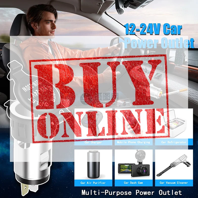 

【DM】Universal 12V Car Cigarette Lighter Power Socket Adapter Plug Outlet For Motorcycles Boats Tractor Truck Brand New