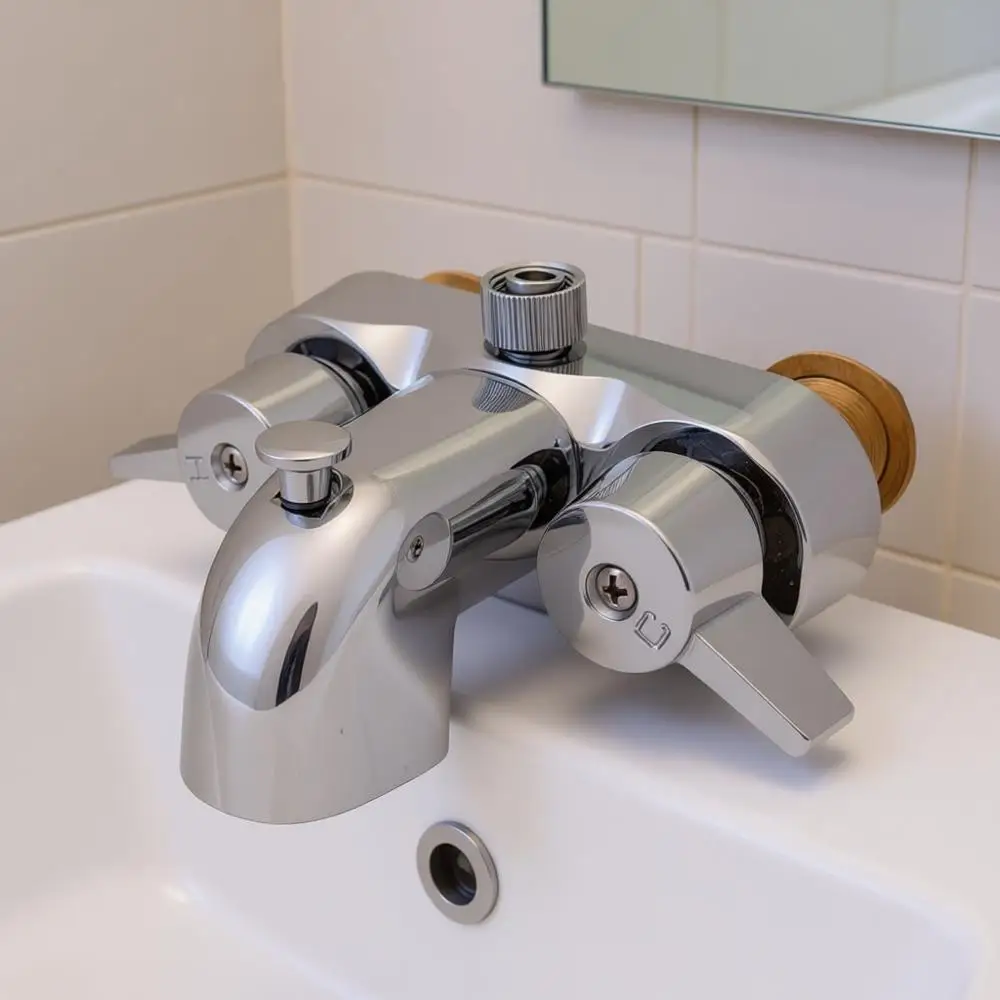 

Смеситель для душа с двумя ручками, хромированная отделка, модель 11129