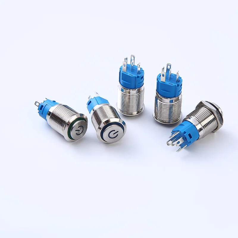 زر معدني برمز طاقة ELEWIND مع إضاءة ، إعادة ضبط ذاتي ، مفتاح قفل ذاتي ، تعديل السيارة ، 19 من من من أنواع الطاقة