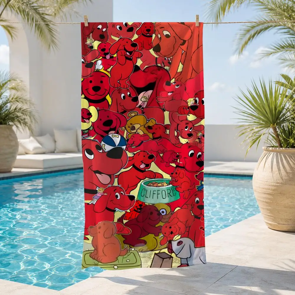 Cartoon C-Clifford The Big Red Dogs Towel Multi-purpose Quick Dry Towel Family Outdoor Pool Beach Travel Daily Bath Use - view 3