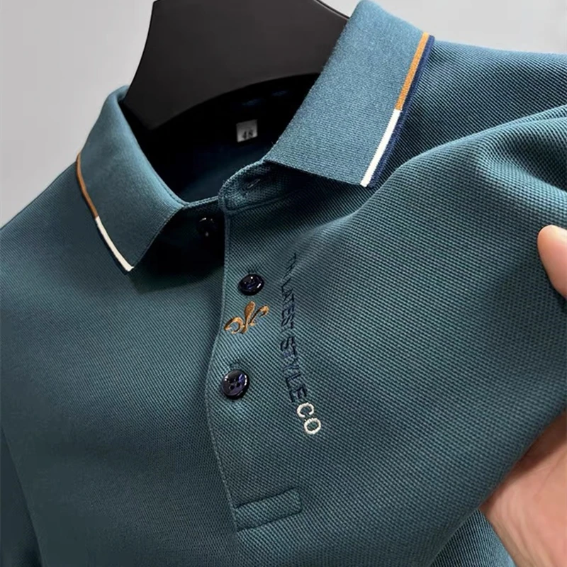 

100% cotton high-end long sleeve t-shirt men's spring and autumn new fashion embroidery Paul polo shirt brand men's wear top
