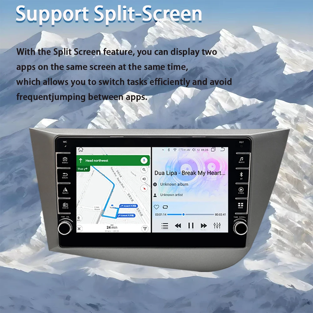 ل سيات ليون MK2(2005-2012) 8 بوصة شاشة راديو السيارة أندرويد 13 اللاسلكية Carplay الوسائط المتعددة مشغل فيديو لتحديد المواقع والملاحة