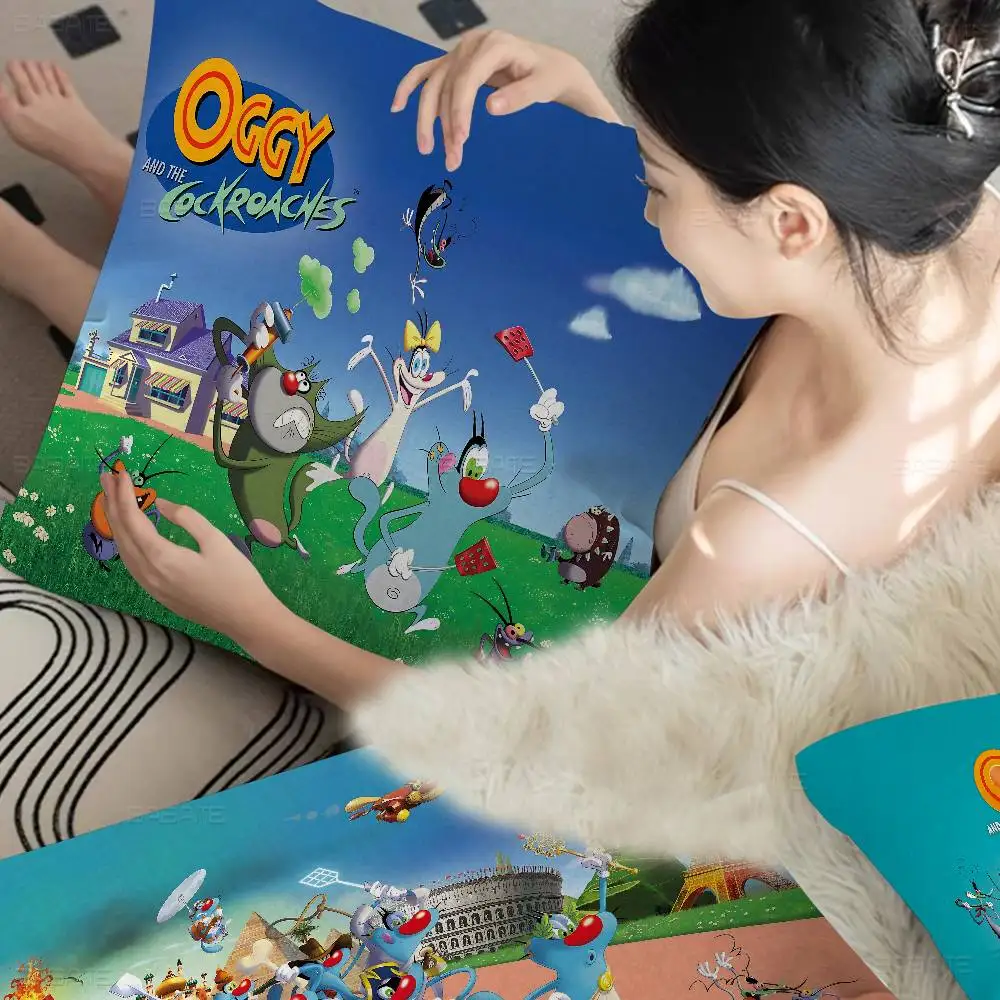 ANIME O-Oggy and the Cockroaches Maple Design Cushion Cover Happy Autumn Harvest decor Holiday Decorati Pillow Cover