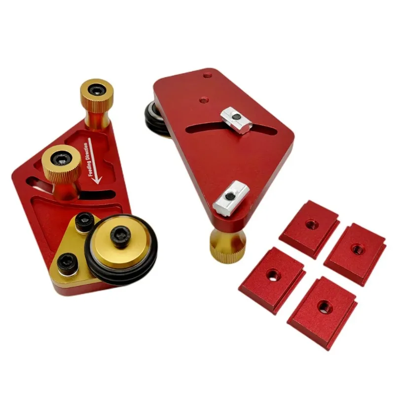 

1 Pair Bearing Roller Feeder, Upgraded Aluminum Alloy Feather Loc Board, Table Saw Feeding Safety Propelling Auxiliary Tool