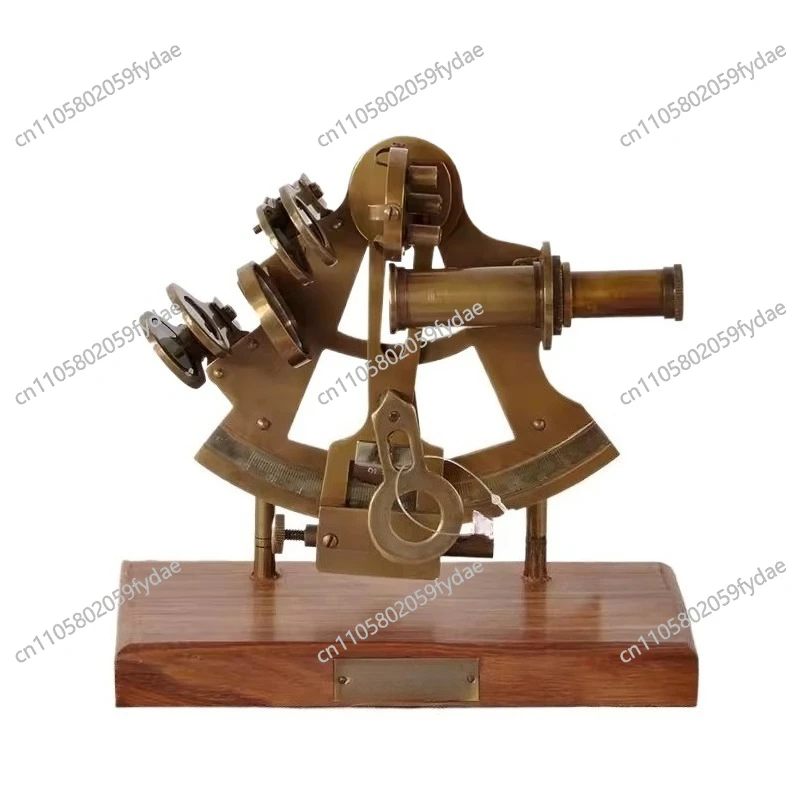 Pure Copper Retro Nostalgic Antique Ornament Sextant Model Nautical Photography Props