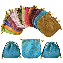 14Pcs 14 Colors Chinese Style Silk Brocade Jewelry Packing Pouches For Necklace Earrings Jewelry Packaging