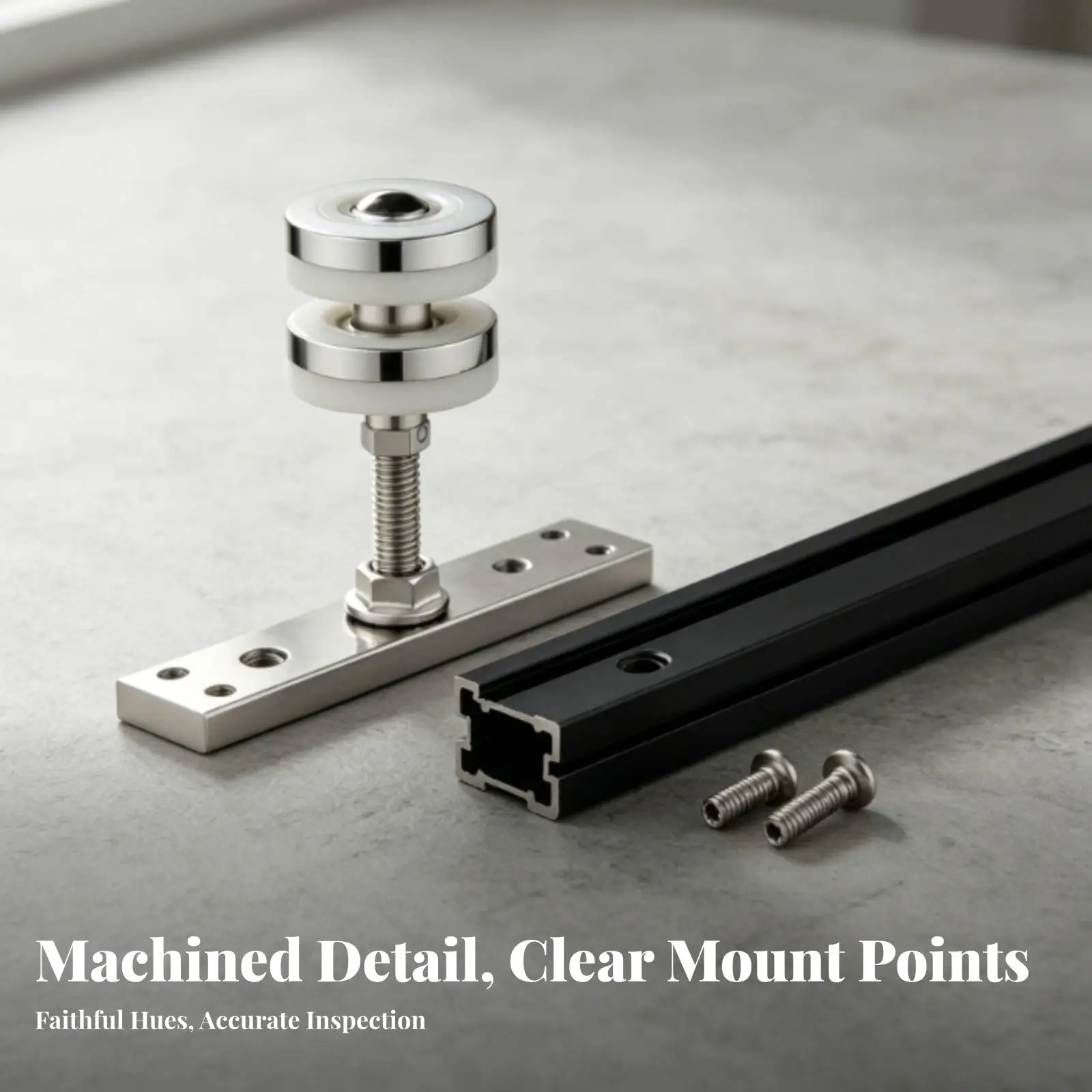 Sliding Door Roller Wheel with Steel Base Plate Twin Design 33mm for Interior Folding Door System Smooth Glide