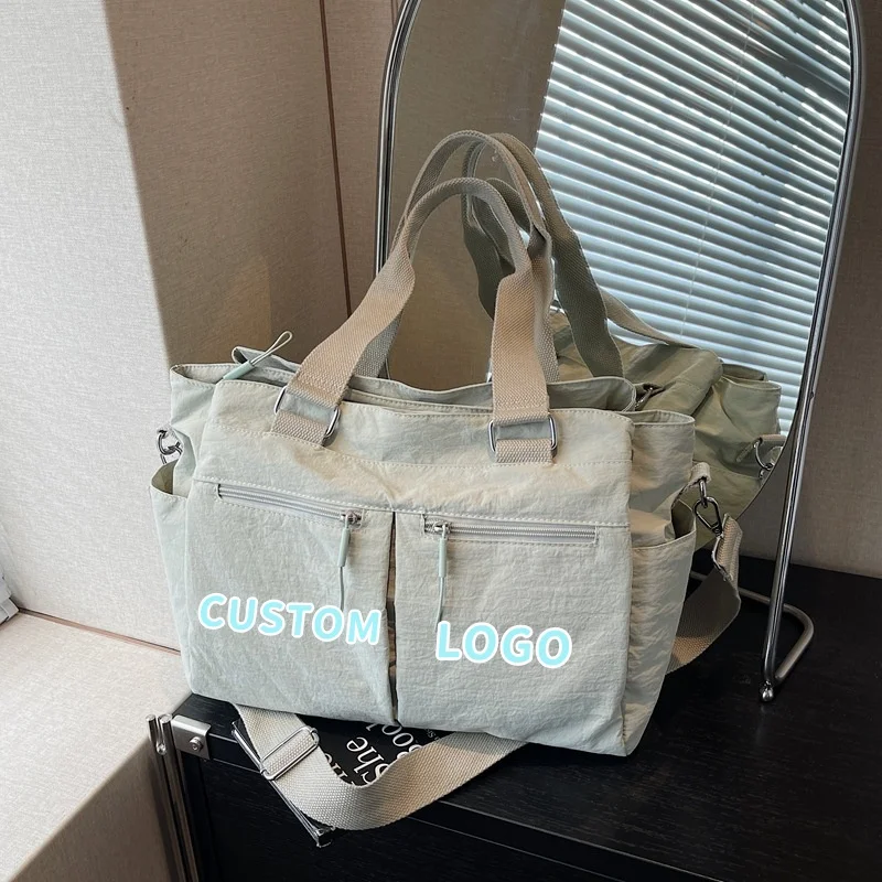 

Personalized Large Capacity Custom Logo Tote Bag Multi-pocket Nylon Crossbody Shoulder Bag Casual Daily Handbag for Women