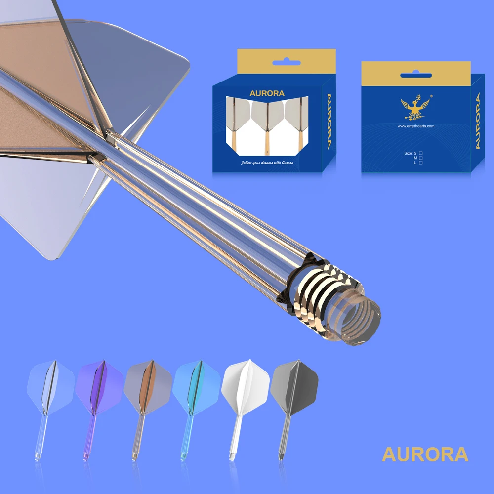 

AURORA New Integrated 2ba Dart Shaft and Flights Big Wing Shape, Set of 3, Designed for Professional Darts Games Durable