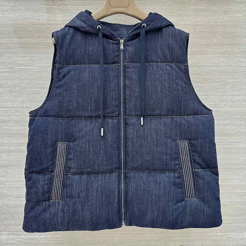 

Высококачественная женская хлопковая куртка, жилет, зимнее пальто с капюшоном на шнурке, новый стиль, женская одежда 251213132