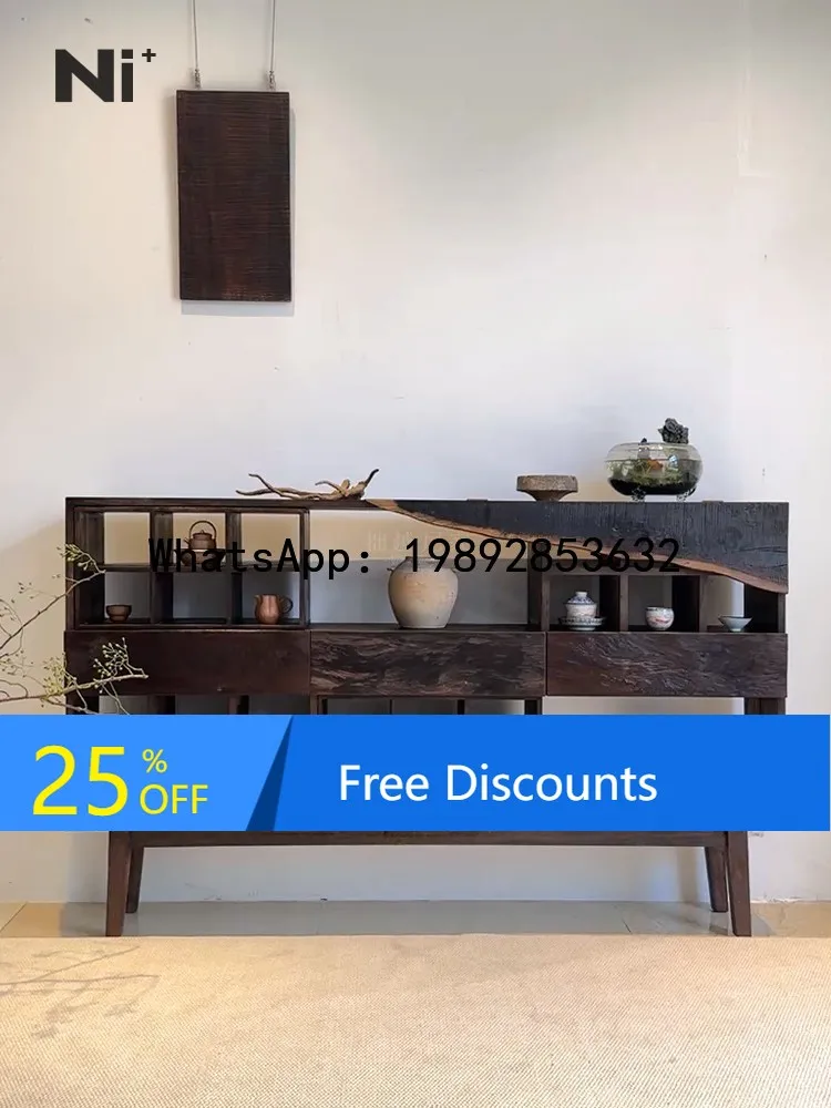 G1 Antique Display Rack Solid Wood Tea Cup Rack Chinese Style Multi-Treasure Cabinet Wall-Mounted