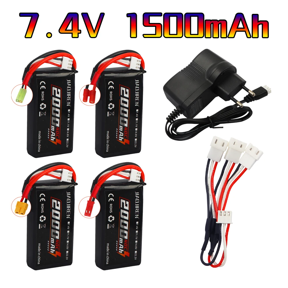 7.4V LIPO Battery 2s 2000MAH 903462 Battery For Q39 Wltoys 12428 144001 A959-B A969-B A979-B K929-B RC Off-road Racing Car