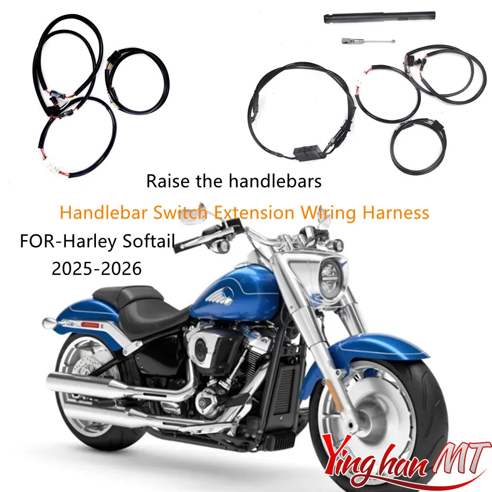 Handlebar Switch Extension Wiring Harness For Harley Softail Fat Boy Breakout Low Rider ST FLSL Street Bob Standard FXST 25-26