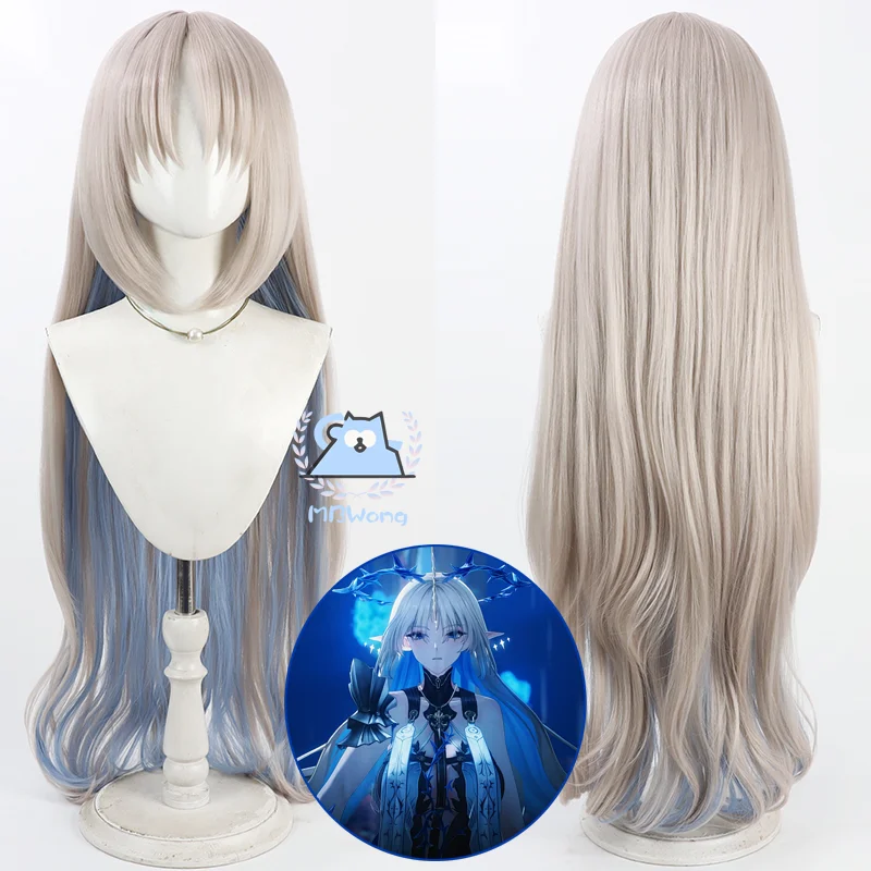 Game Wuthering Waves Fleurdelys Cosplay Prop Unicorn Headwear Wig 100cm Long Fleurdelys Hair Outfit For Hallowmas Party Adult