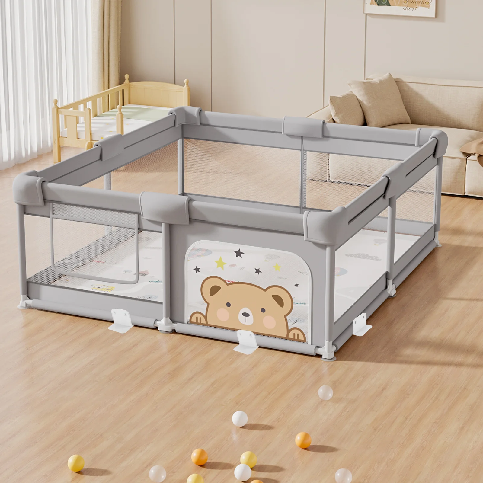 20 قطعة قاعدة استقرار روضة الأطفال العالمي لا الحفر المضادة للانزلاق تحديد لسياج طفل قابلة لإعادة الاستخدام روضة بلاستيكية دعم الرضع #1