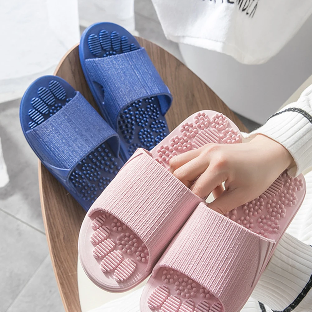 

Massage Slippers Anti-Slip Bathing Sandals Dark Blue Size 40-41 Lightweight Durable PVC Indoor Outdoor Home Hotel Travel