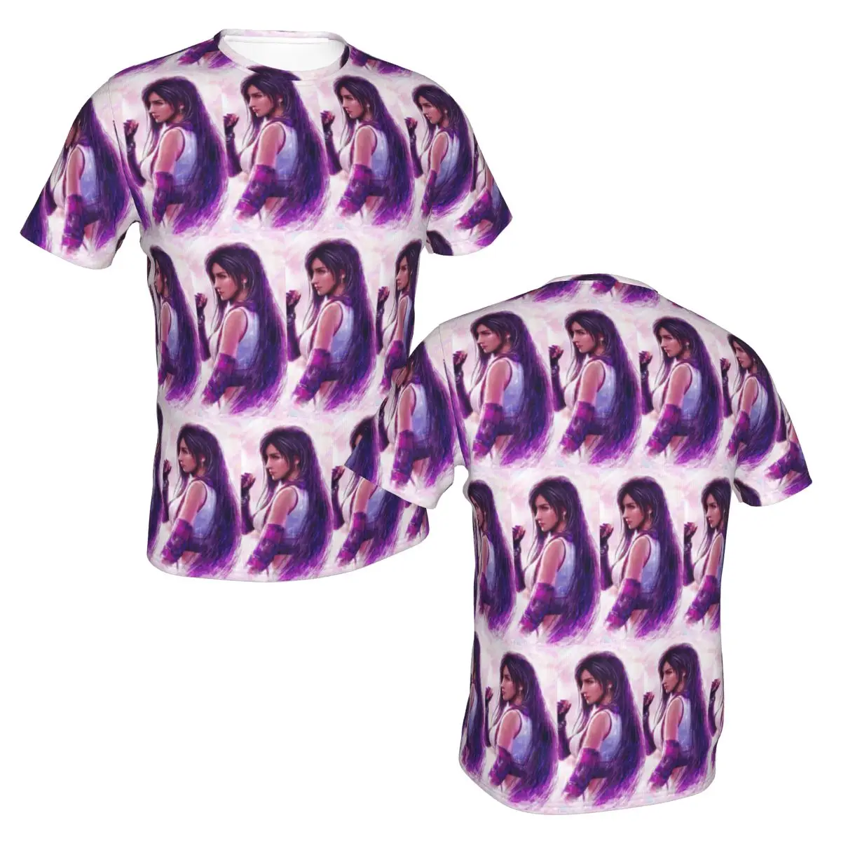 Tifa Lockhart-Final Fantasy 7 Ff7Remake Ffvii Final 100% Cotton T-Shirt Men'sFunny T Shirts Men Crew Neck Short Sleeve view 3